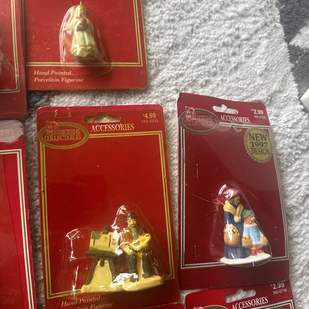 Vintage 1995-97 Dickens Collectables Accessories Christmas Village Lot of 14 - Picture 4 of 6